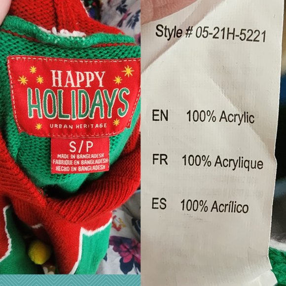 Urban Heritage Santa's Worker Hooded Christmas Sweater - Picture 4 of 4